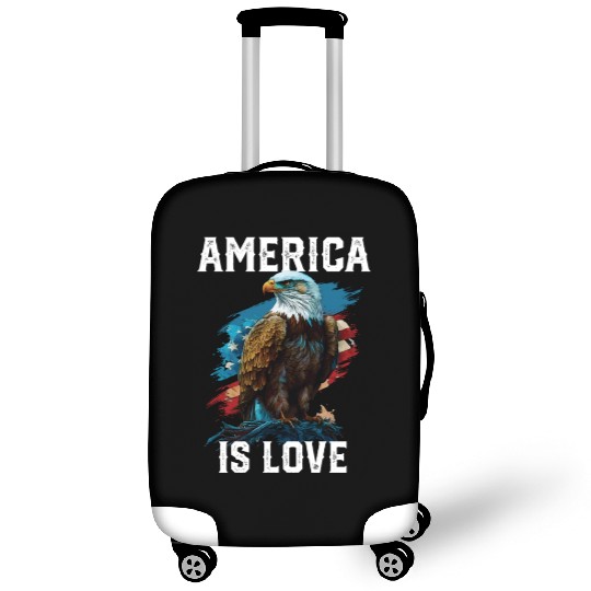 America Is Love American Bald Eagle 4th Of July Luggage Covers