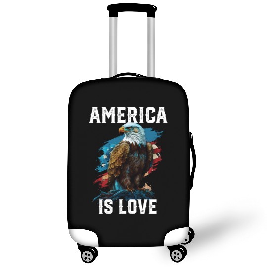 America Is Love American Bald Eagle 4th Of July Luggage Covers