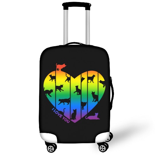 Rainbow Heart and Funny Cats. Cats are in my Heart Luggage Covers