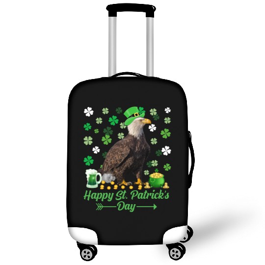 Happy St. Patrick’s Day Eagle Shamrock Luggage Covers