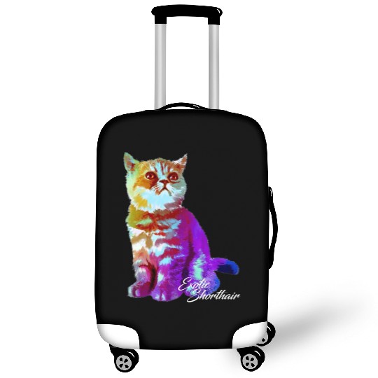 Colorful Exotic Shorthair Cat Funny Kitties Lover Luggage Covers
