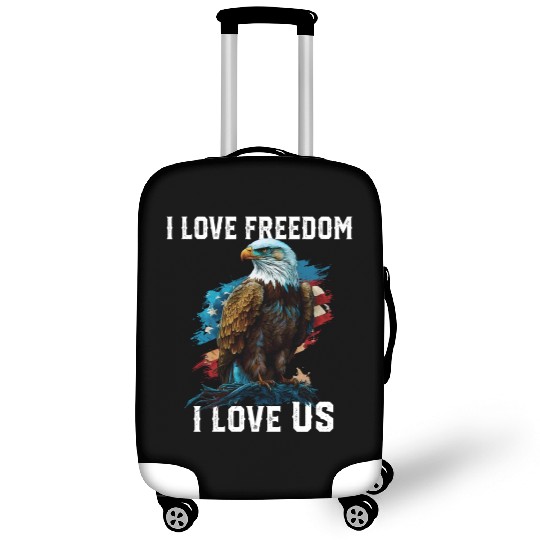 I Love Freedom I Love US American Bald Eagle Luggage Covers