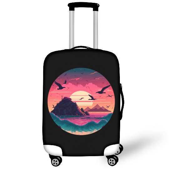 The Great Retro Wave beautiful scenery sunset png Luggage Covers