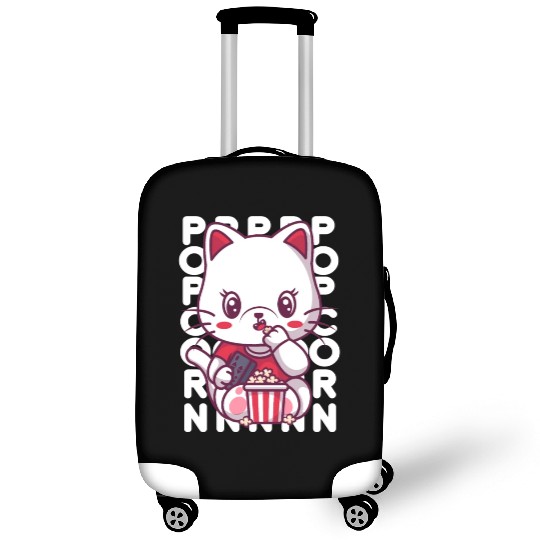 Cat Eating Popcorn Luggage Covers