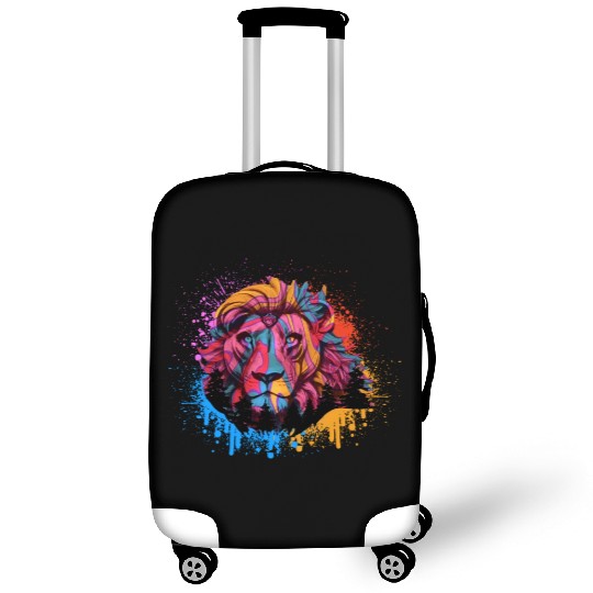Colorful Rainbow Lion Leo Animal Abstract Color Luggage Covers