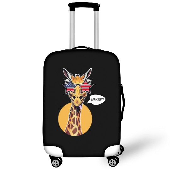 Funny What's Up Giraffe US Flag Sunglasses USA Luggage Covers