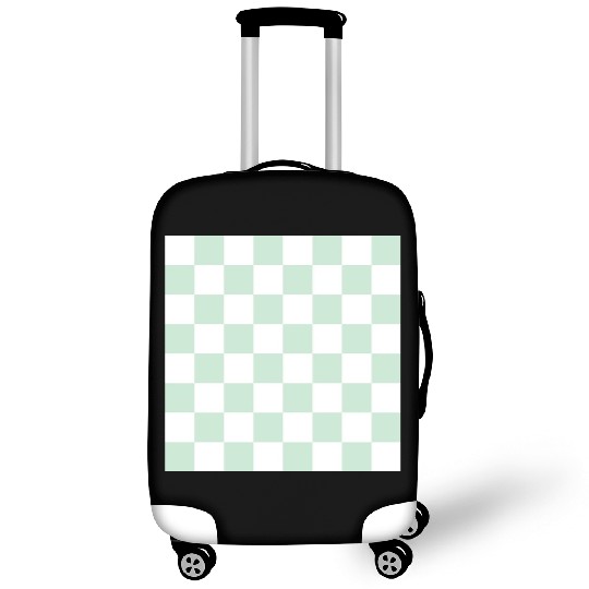 Green pastel checker rectangle background. Luggage Covers