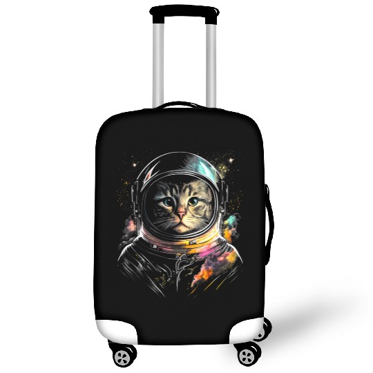 Space Cat on Galaxy Cat Lover Luggage Covers