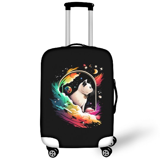 Space Cat on Galaxy Cat Lover Luggage Covers
