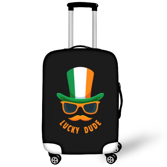 Lucky Dude, St Patricks Day, Irish, Boys T, mousta Luggage Covers