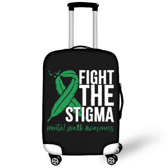 Fight The Stigma Green Ribbon Mental Health Luggage Covers