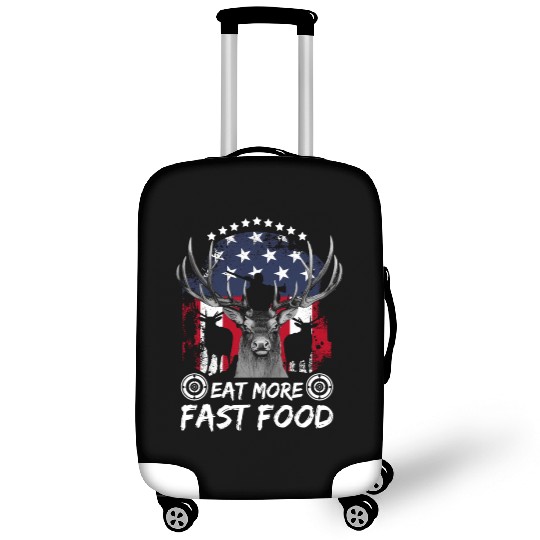 Deer Hunting Fast Food Pun Patriotic Whitetail Dee Luggage Covers