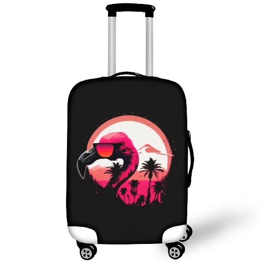 Retro Sunset Pink Flamingo Summer Design Flamingo Luggage Covers