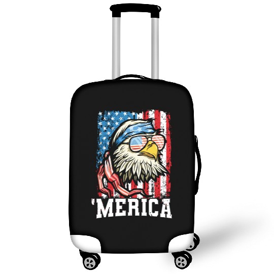 4th of July Bald Eagle USA Flag Patriotic Merica Luggage Covers