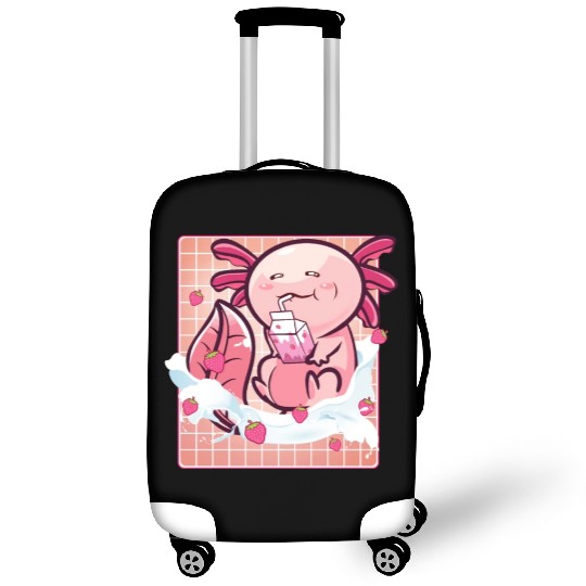 Kawaii Axolotl Strawberry Milk Shake Funny Sushi Luggage Covers