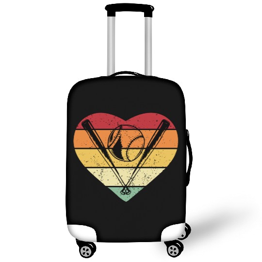 Sunset Retro Vintage Baseball Heart Luggage Covers