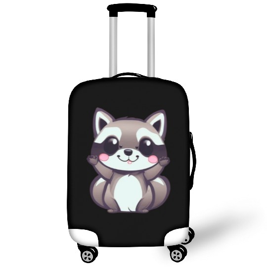 cute chibi raccoon Luggage Covers