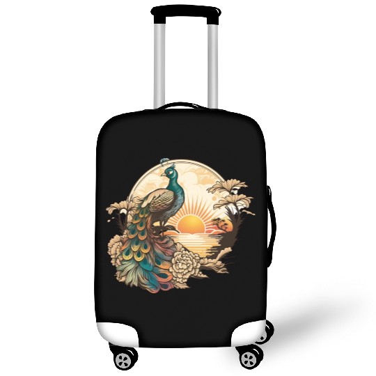 Serenity at Sunrise: Peacock Inspired Artwork Luggage Covers
