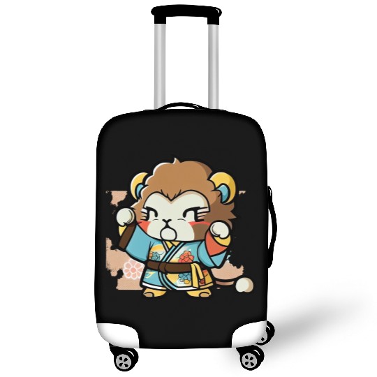lion in kimono Luggage Covers