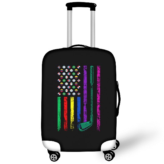 American Sports Flag Hispanic Heritage Month Golf Luggage Covers