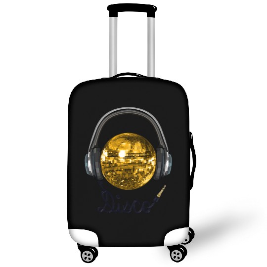 Gold Disco Ball Music Headphones Luggage Covers