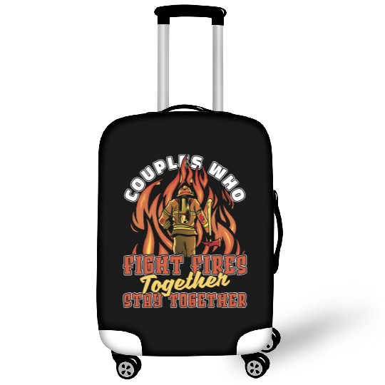 Firefighter Thin Red Line Couple Luggage Covers