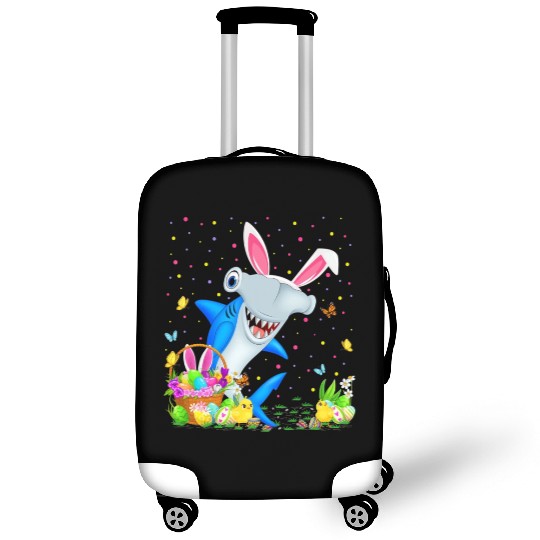 Shark Fish Easter Egg Hunting Hammerhead Shark Eas Luggage Covers
