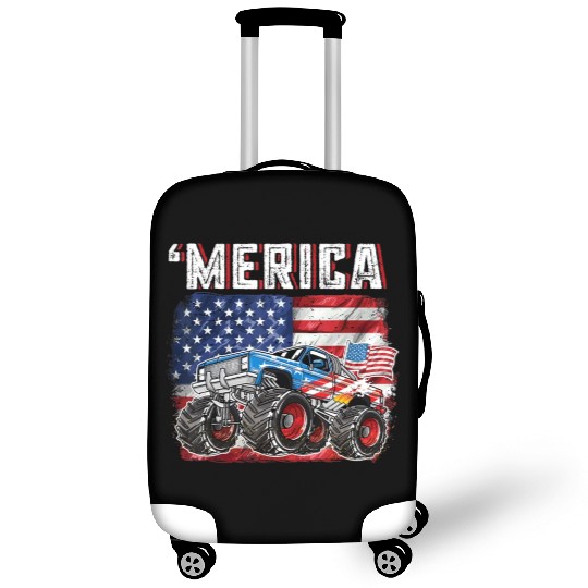 Monster Truck USA Merica Men Boys 4th of July Luggage Covers