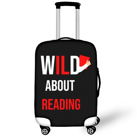 Wild about reading dr teacher red and white stripe Luggage Covers