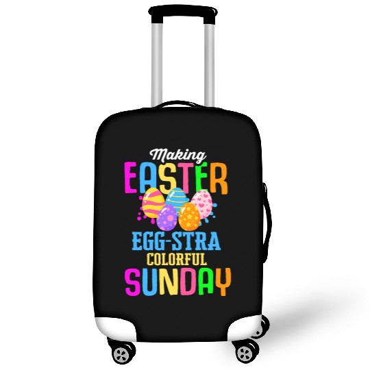 Easter Colorful Egg Dye Rabbit Egg Hunt Luggage Covers