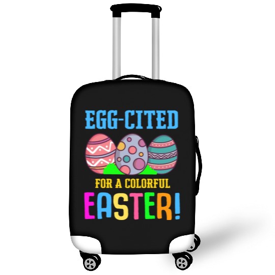 Easter Colorful Egg Dye Rabbit Egg Hunt Luggage Covers