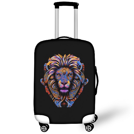 Colorful Lion Head Pop Art Zodiac Sign Leo Astrolo Luggage Covers