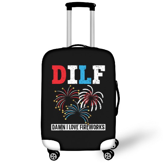 Damn I Love Fireworks America USA Flag 4th Of July Luggage Covers