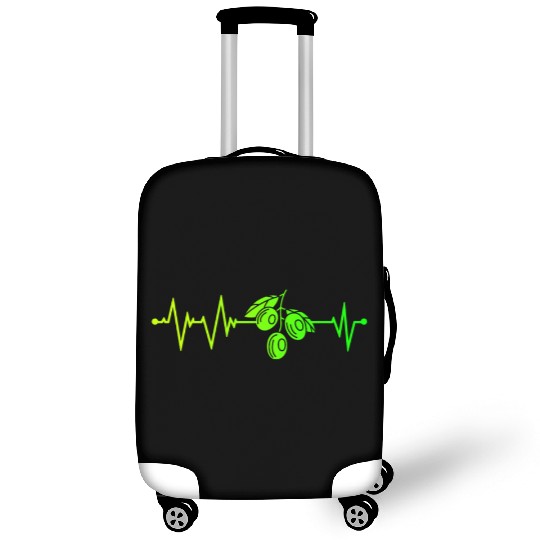Green Olive Heartbeat Luggage Covers