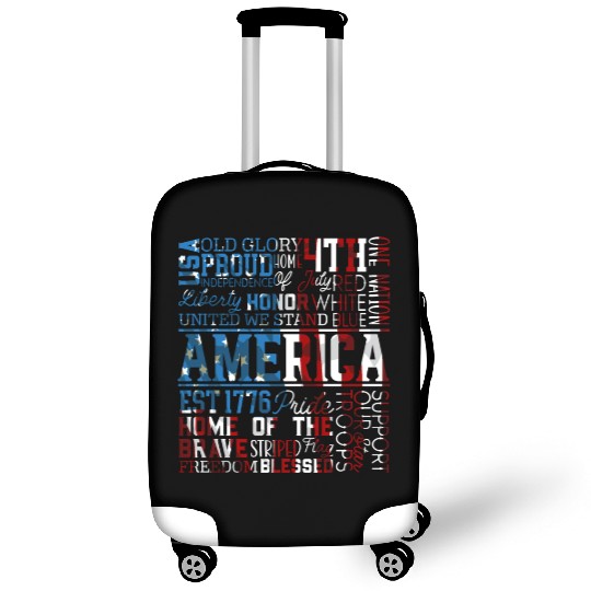 Patriotic Veteran USA Flag American Memorial Day Luggage Covers