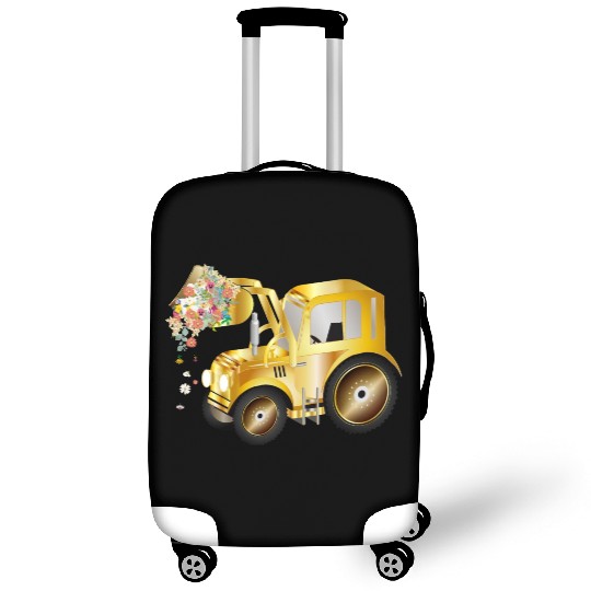 Tractor front loader with blossom flowers Luggage Covers