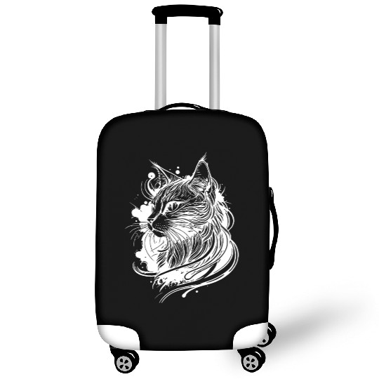 Cute Space Cat In Tattoo Style Luggage Covers