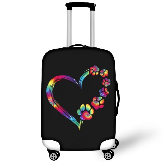 Dog Mom Dad Puppy Love Dogs Paw Print Heart Luggage Covers