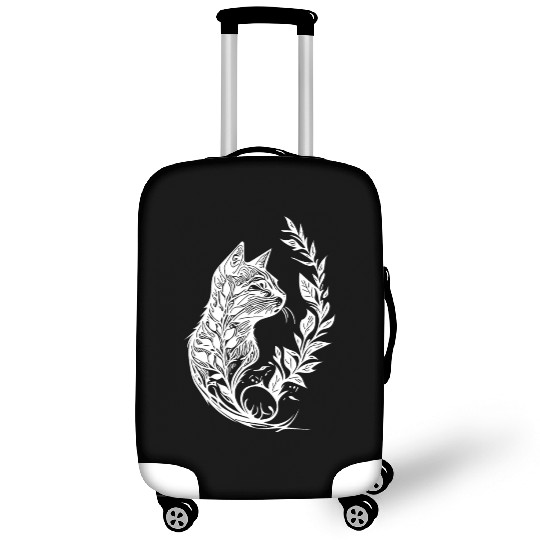 Cute Little Cat In Nature Tattoo Style Luggage Covers