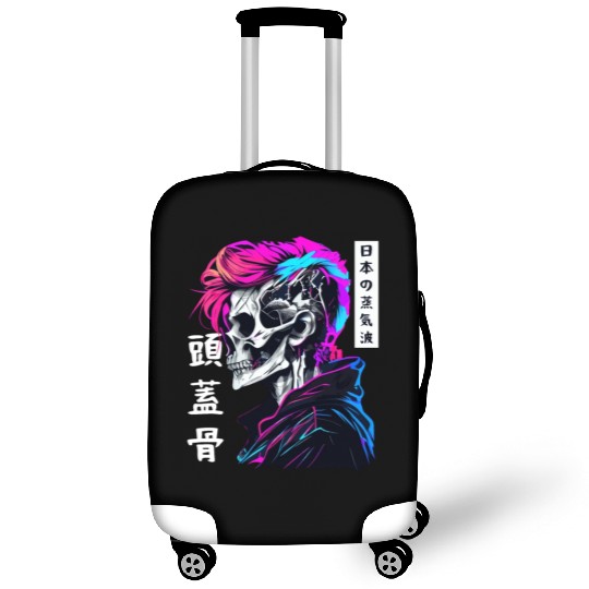 Sad Boy Anime Skull Skeleton Gothic Vaporwave Aest Luggage Covers