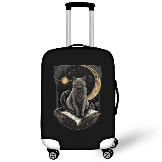 The Moon Tarot Card Celestial Cat Occult Ritual Luggage Covers