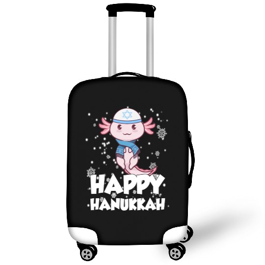 Happy Hanukkah Axolotl Kawaii Cute Axolotl Lover Luggage Covers
