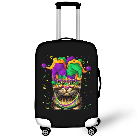 Cat Animal Lover Cute Mardi Gras Carnival Jester Luggage Covers