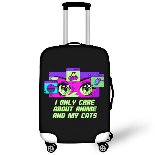 I Only Care About Anime and Cats Kawaii Cat Lover Luggage Covers