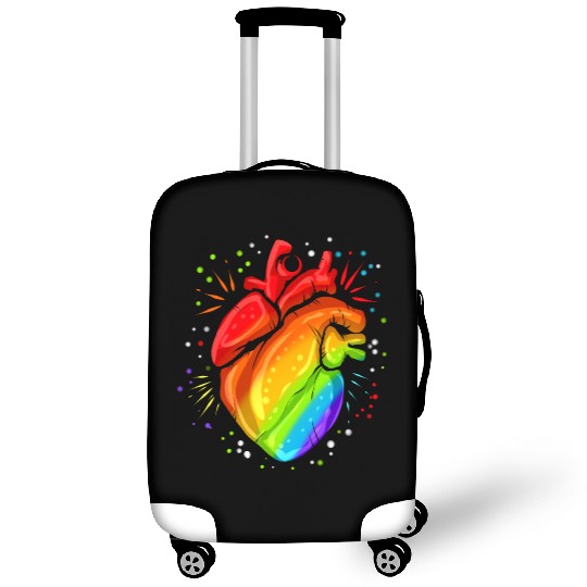 Colorful Real Heart Lgbtq Gay Lesbian Pride Month Luggage Covers
