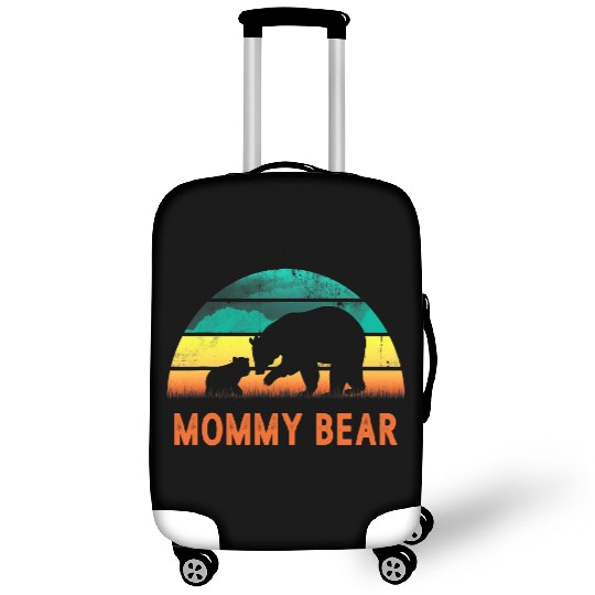 Mommy Bear One Cub Vintage Sunset Mother's Day Luggage Covers