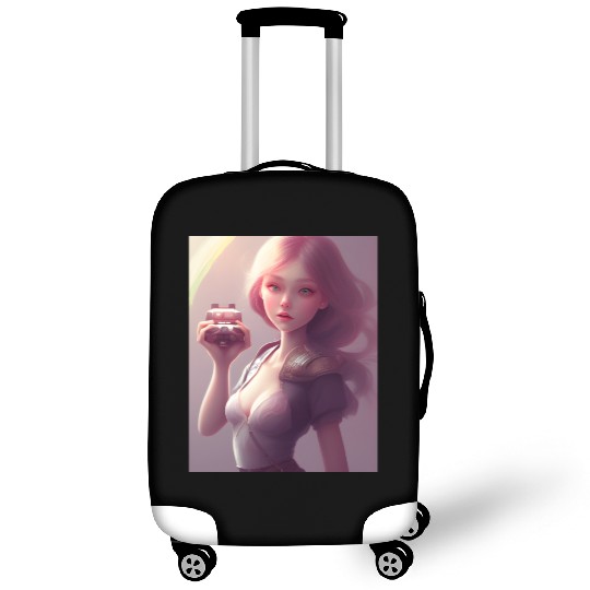 #2 teen gamer girl AI ART Luggage Covers