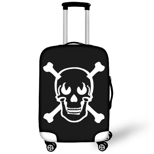Skull and crossbones design white Luggage Covers