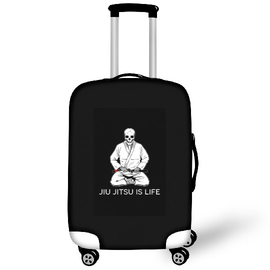 Jiu Jitsu is Life seated blackbelt skeleton poster Luggage Covers