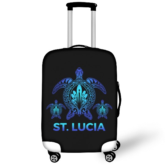 Vintage St. Lucia Ocean Blue Sea Turtle Souvenirs Luggage Covers